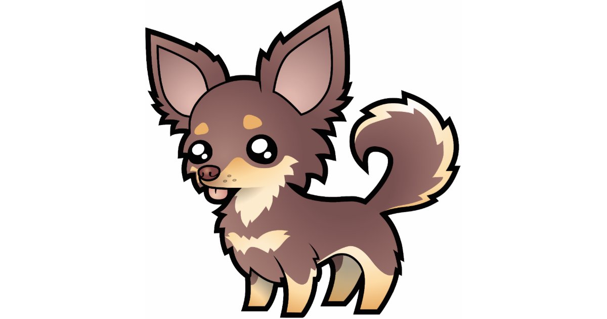 Cartoon Chihuahua (long coat) Cutout | Zazzle