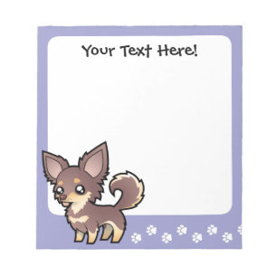 Cartoon Chihuahua (long coat) Notepad