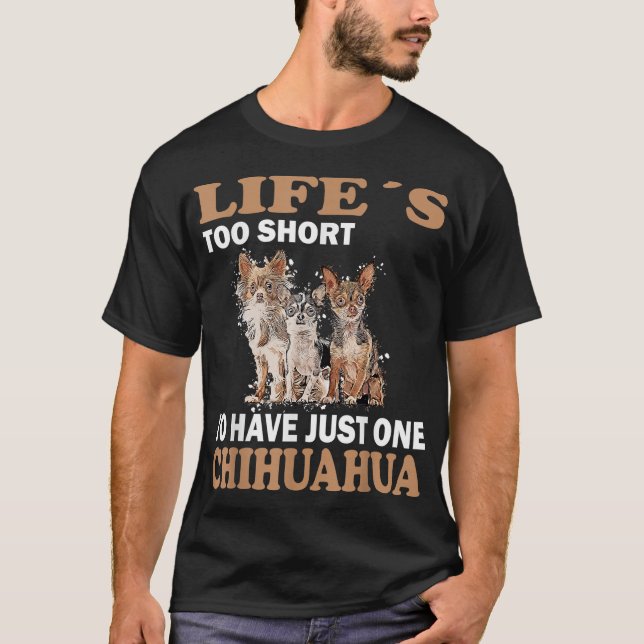 Cartoon Chihuahua lover Cute chiwawa little dogs D T-Shirt (Front)