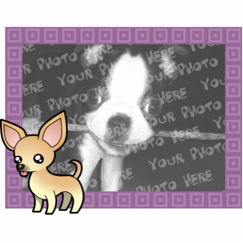 Cartoon Chihuahua Photo Frame smooth coat Statuette