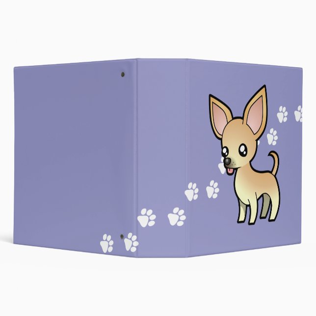 Cartoon Chihuahua (smooth coat) 3 Ring Binder (Background)