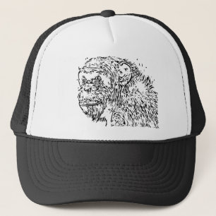 Cartoon Chimpanzee Trucker Hat