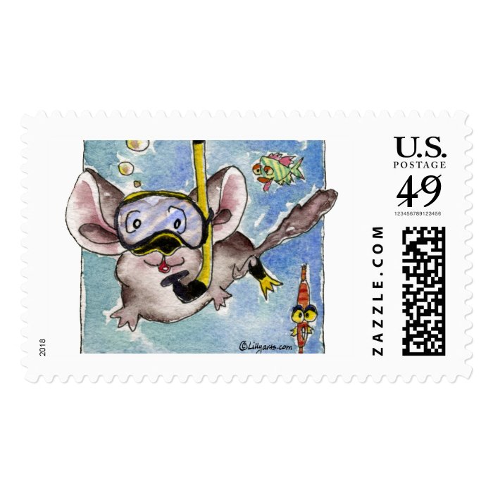 Cartoon Chinchilla Custom Postage Stamps