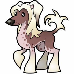 Cartoon Chinese Crested (hairless) Statuette