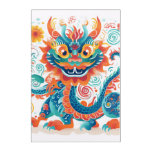 Cartoon Chinese Dragon Wall Art