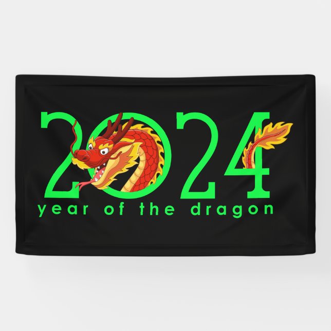 Cartoon Chinese Year of the Dragon Banner (Horizontal)