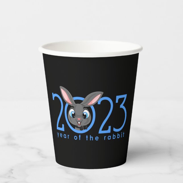 Cartoon Chinese Year of the Rabbit Paper Cups (Front)