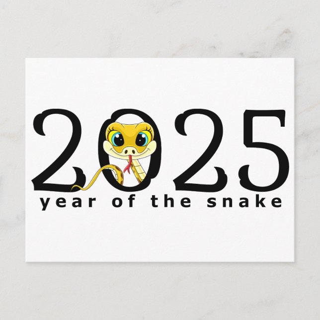 Cartoon Chinese Year of the Snake Postcard (Front)