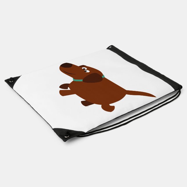 Cartoon Chocolate Labrador Drawstring Backpack (Side)
