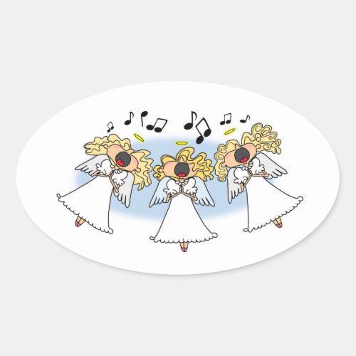 Cartoon Choir of Angels Sticker