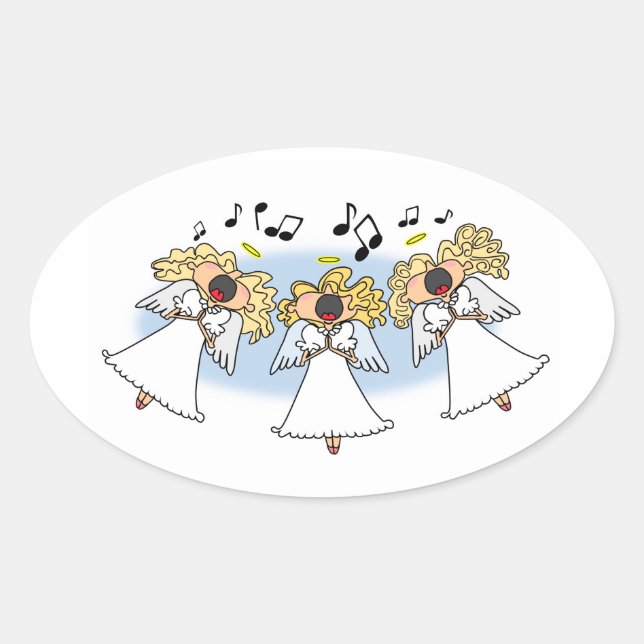 Cartoon Choir of Angels Sticker (Front)