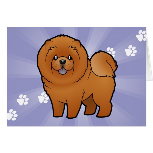 Cartoon Chow Chow Cards (Front Horizontal)