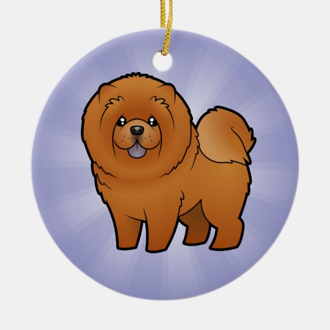 Cartoon Chow Chow Ceramic Ornament (Front)