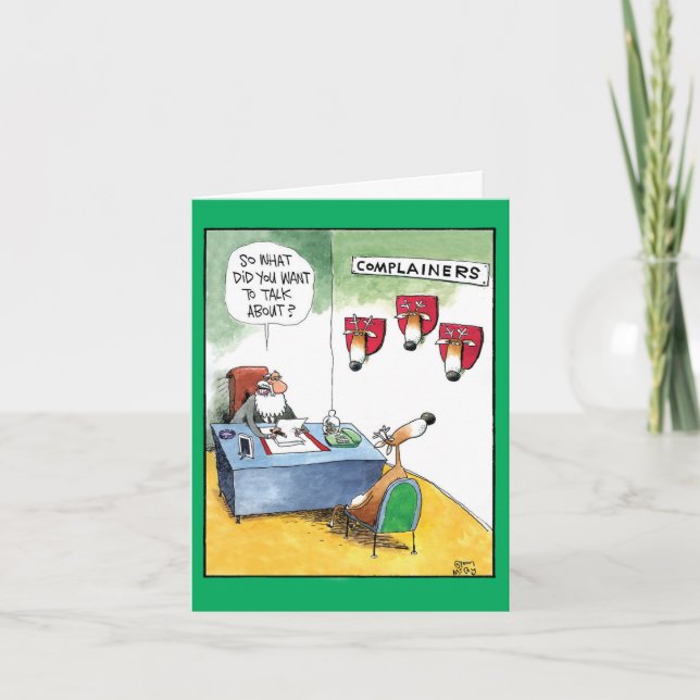 Cartoon Christmas Cards - Complainer Reindeer (Front)