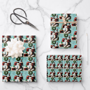 Cartoon Christmas Cookies Wrapping Paper Sheets