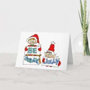 Cartoon Christmas Elf: Be Jelly Jolly Card