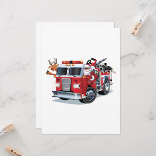 Cartoon Christmas firetruck