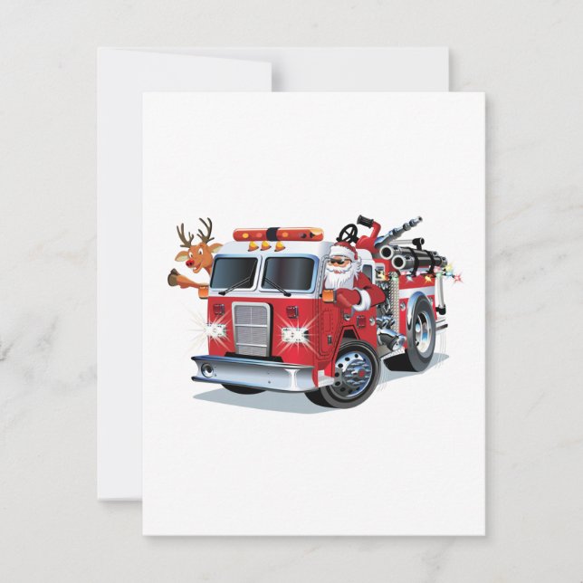 Cartoon Christmas firetruck (Front)