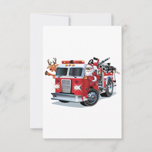 Cartoon Christmas firetruck