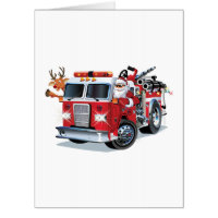 Cartoon Christmas firetruck