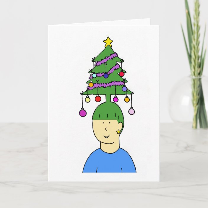 Cartoon Christmas Hairstyle Humor Holiday Card | Zazzle.com