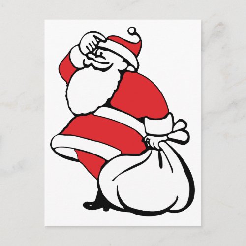 Cartoon Christmas Jolly Santa Claus Sack of Toys Holiday Postcard