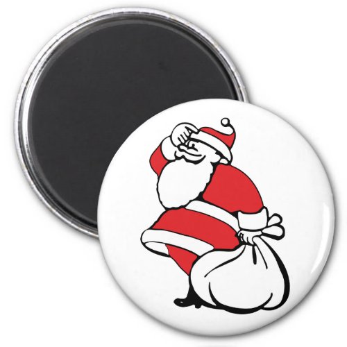 Cartoon Christmas Jolly Santa Claus Sack of Toys Magnet