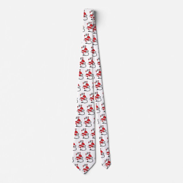 Cartoon Christmas Jolly Santa Claus, Sack of Toys Neck Tie (Front)