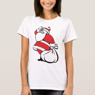 Cartoon Christmas Jolly Santa Claus, Sack of Toys T-Shirt