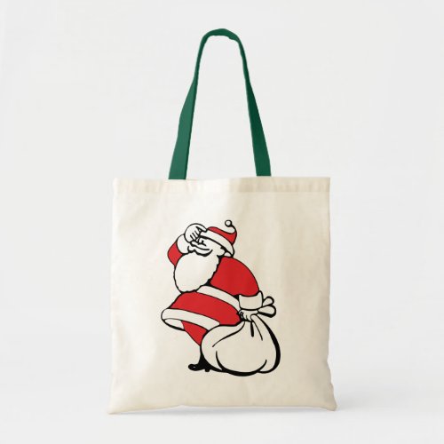 Cartoon Christmas Jolly Santa Claus Sack of Toys Tote Bag