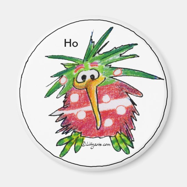 Cartoon Christmas Kiwi Magnet (Front)