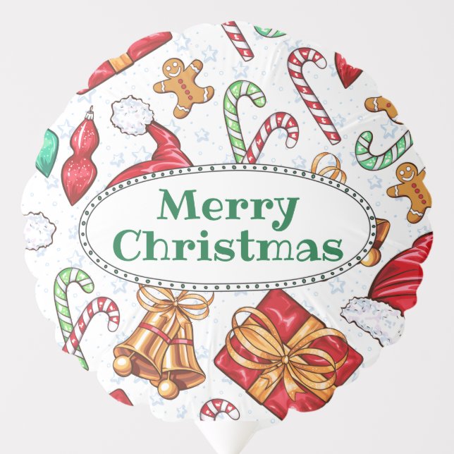 Cartoon Christmas Pattern Balloon (Front)