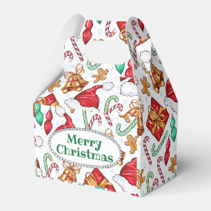 Cartoon Christmas Pattern Favor Boxes