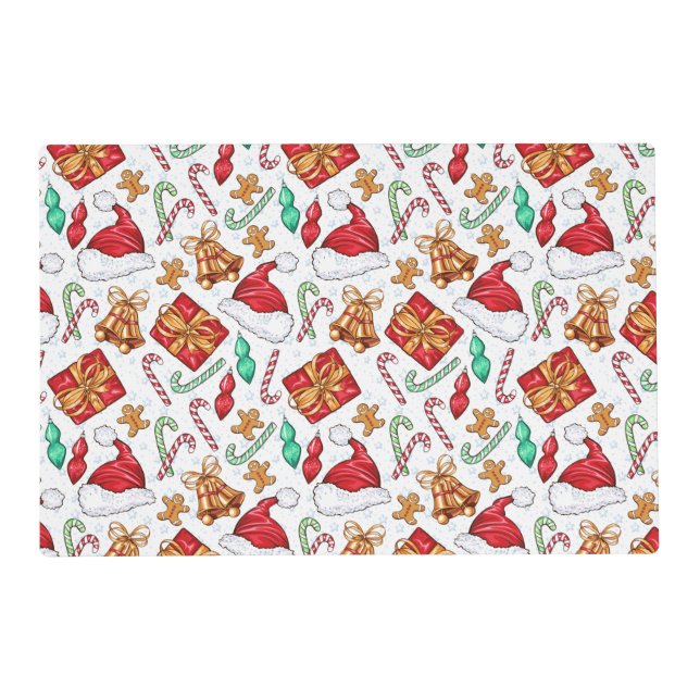 Cartoon Christmas Pattern Placemat (Front)