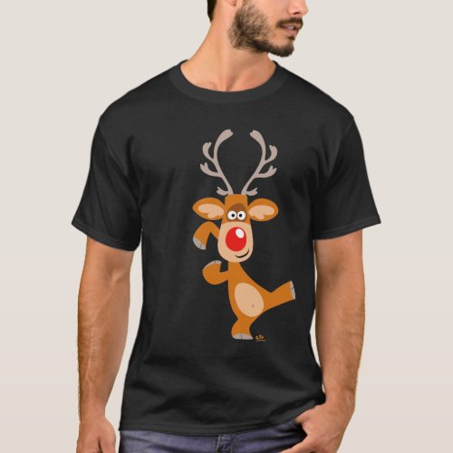 Cartoon Christmas reindeer T_shirt