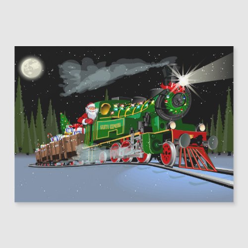 Cartoon Christmas train Postcard