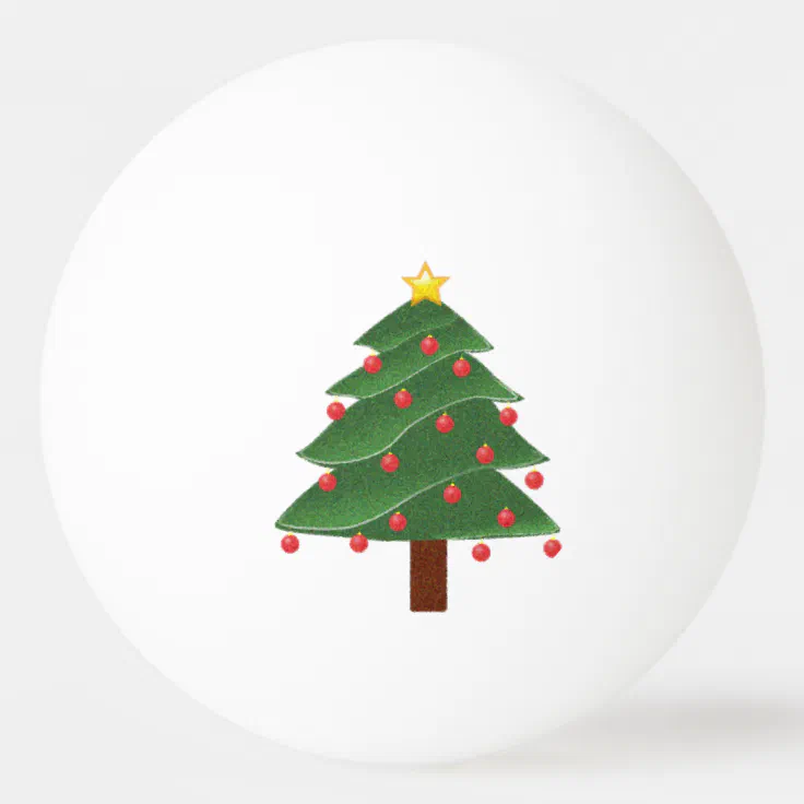 Cartoon Christmas Tree with Ornaments Drawing Ping-Pong Ball | Zazzle Cartoon Christmas Tree with Ornaments Drawing Ping-Pong Ball | Zazzle