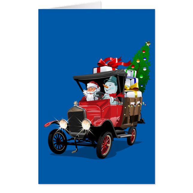 Cartoon Christmas truck Card (Front)