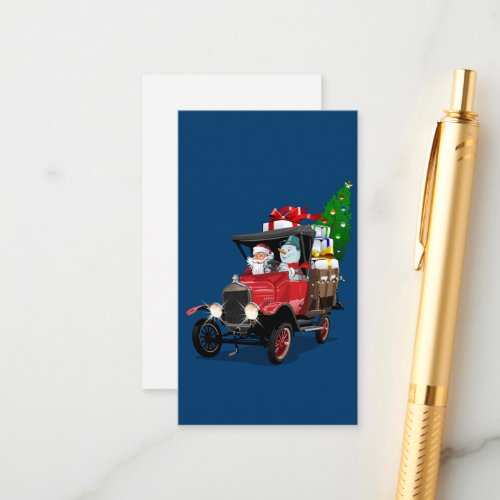 Cartoon Christmas truck Enclosure Card