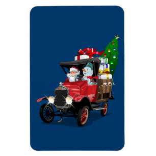 Cartoon Christmas truck Magnet