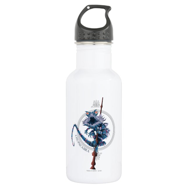 Cartoon Chupacabra & Elder Wand Stainless Steel Water Bottle (Front)