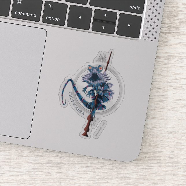 Cartoon Chupacabra & Elder Wand Sticker (Detail)