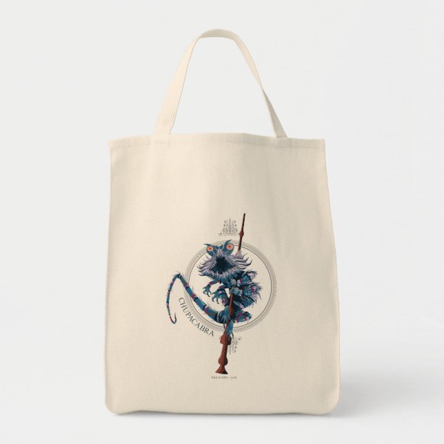 Cartoon Chupacabra & Elder Wand Tote Bag (Front)