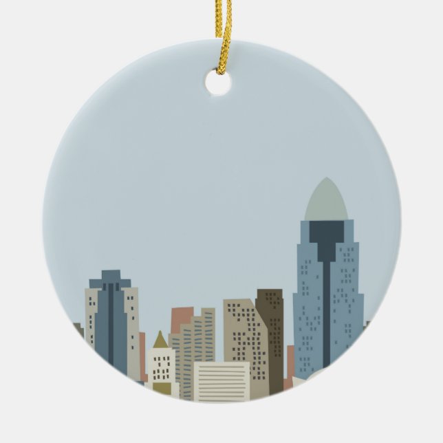 Cartoon Cincinnati Ceramic Ornament (Front)