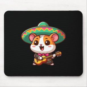 Cartoon Cinco De Mayo Hamster Mariachi Guitar Mexi Mouse Pad