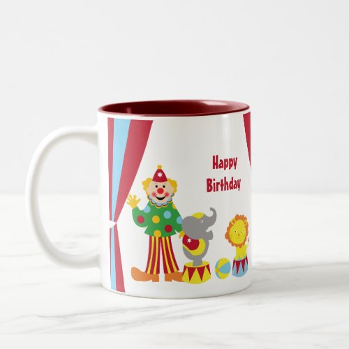 Cartoon Circus Clown and Animals Mug