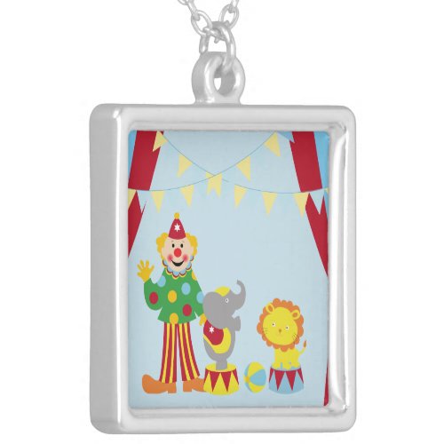 Cartoon Circus Clown and Animals Necklace