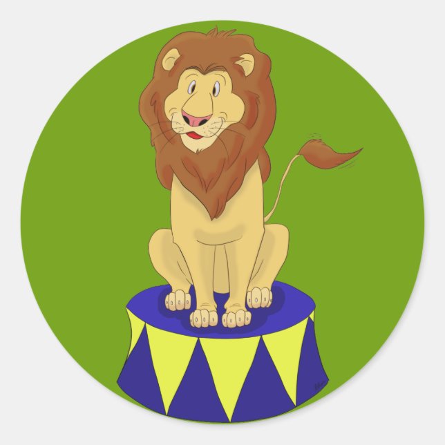 Cartoon Circus Lion Sticker (Front)