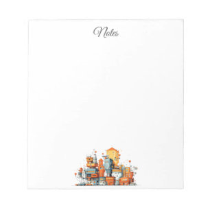 Cartoon City Animated Notepad – Colorful Urban