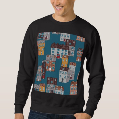 Cartoon City Vintage Wallpaper Sweatshirt